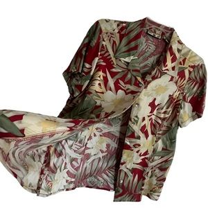 Caribbean Joe Island Vacation Resortwear Short Sleeve Top Perfect Condition New